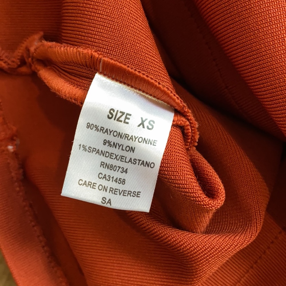 CUT OUT RUST AMBER MIDI DRESS XS - Picture 13 of 13